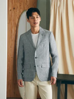 Reserve Linen Herringbone Blazer -*Faherty Brand Sale