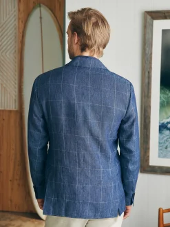 Reserve Linen Windowpane Blazer -*Faherty Brand Sale