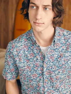 Short-Sleeve Breeze Shirt -*Faherty Brand New