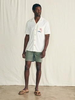 Short-Sleeve Cabana Towel Terry Shirt -*Faherty Brand New