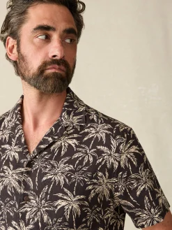 Short-Sleeve Hemp Blend Camp Shirt -*Faherty Brand New