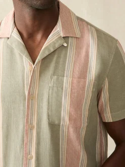 Short-Sleeve Hemp Blend Camp Shirt -*Faherty Brand Outlet