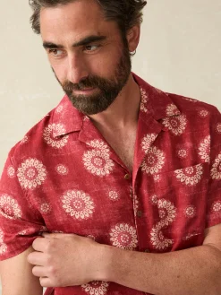 Short-Sleeve Hemp Blend Camp Shirt -*Faherty Brand