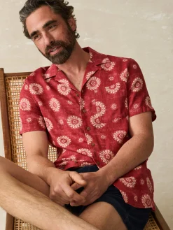 Short-Sleeve Hemp Blend Camp Shirt -*Faherty Brand