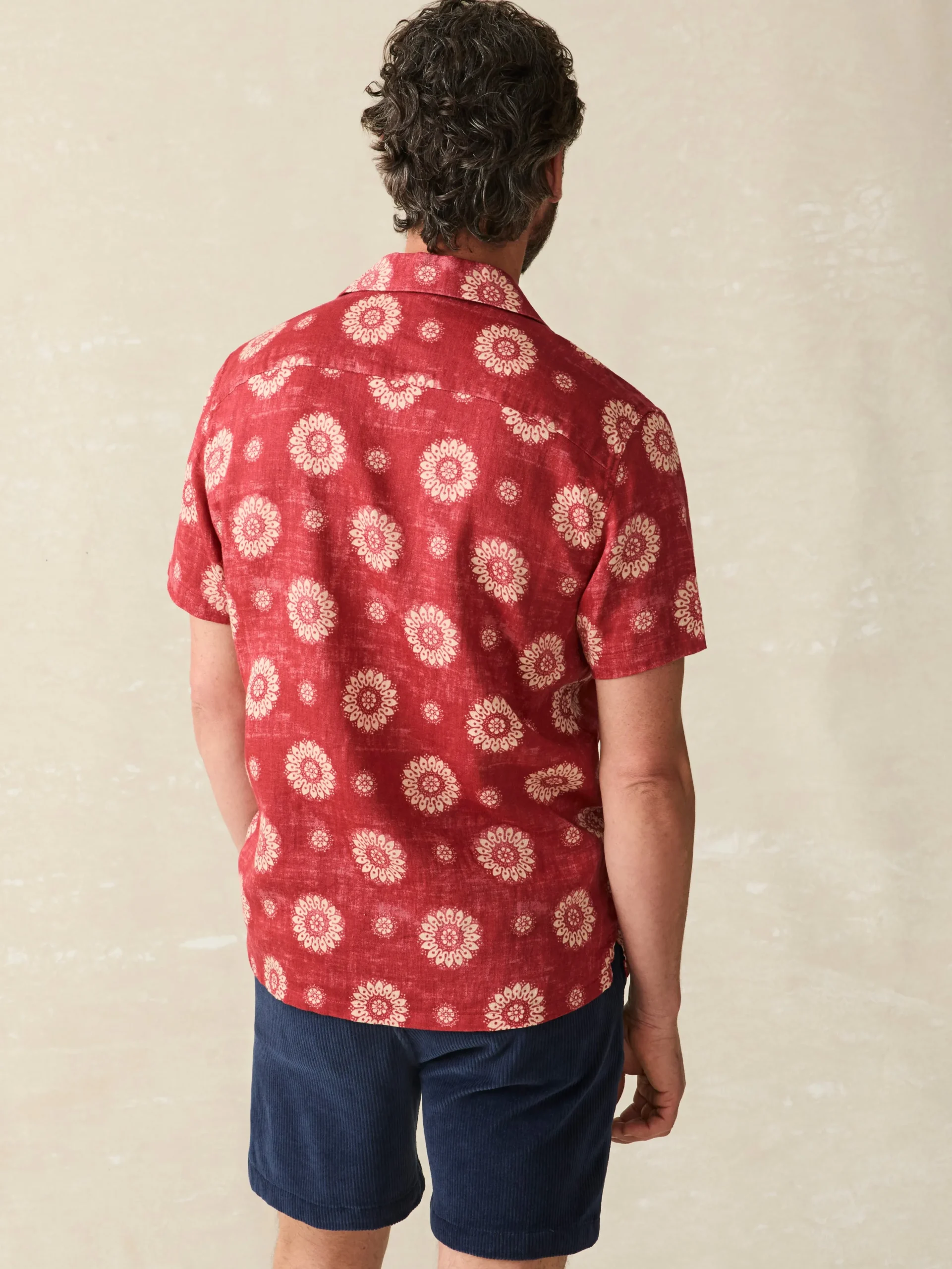 Short-Sleeve Hemp Blend Camp Shirt -*Faherty Brand