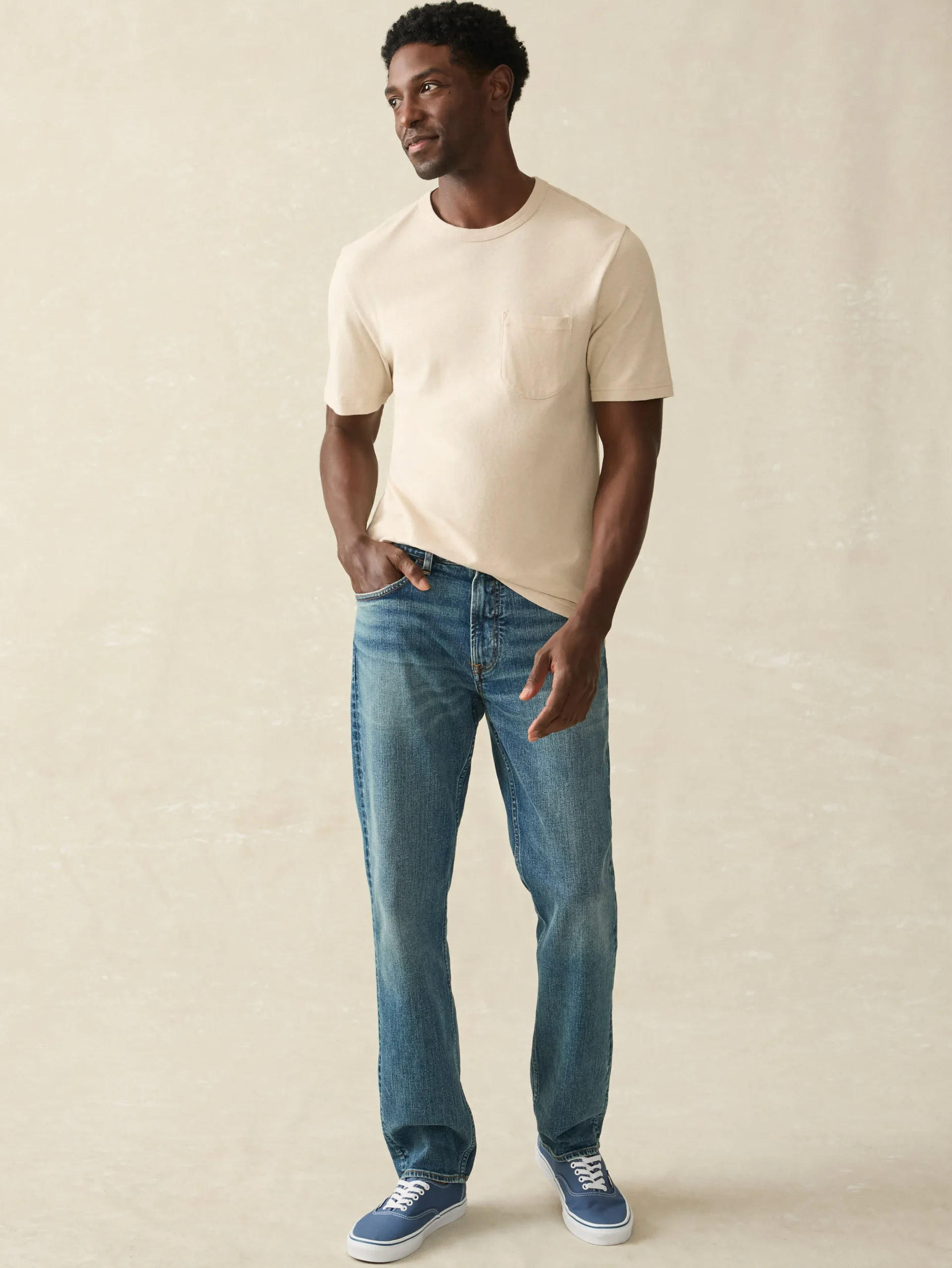 Short-Sleeve Hemp Blend Tee -*Faherty Brand Outlet