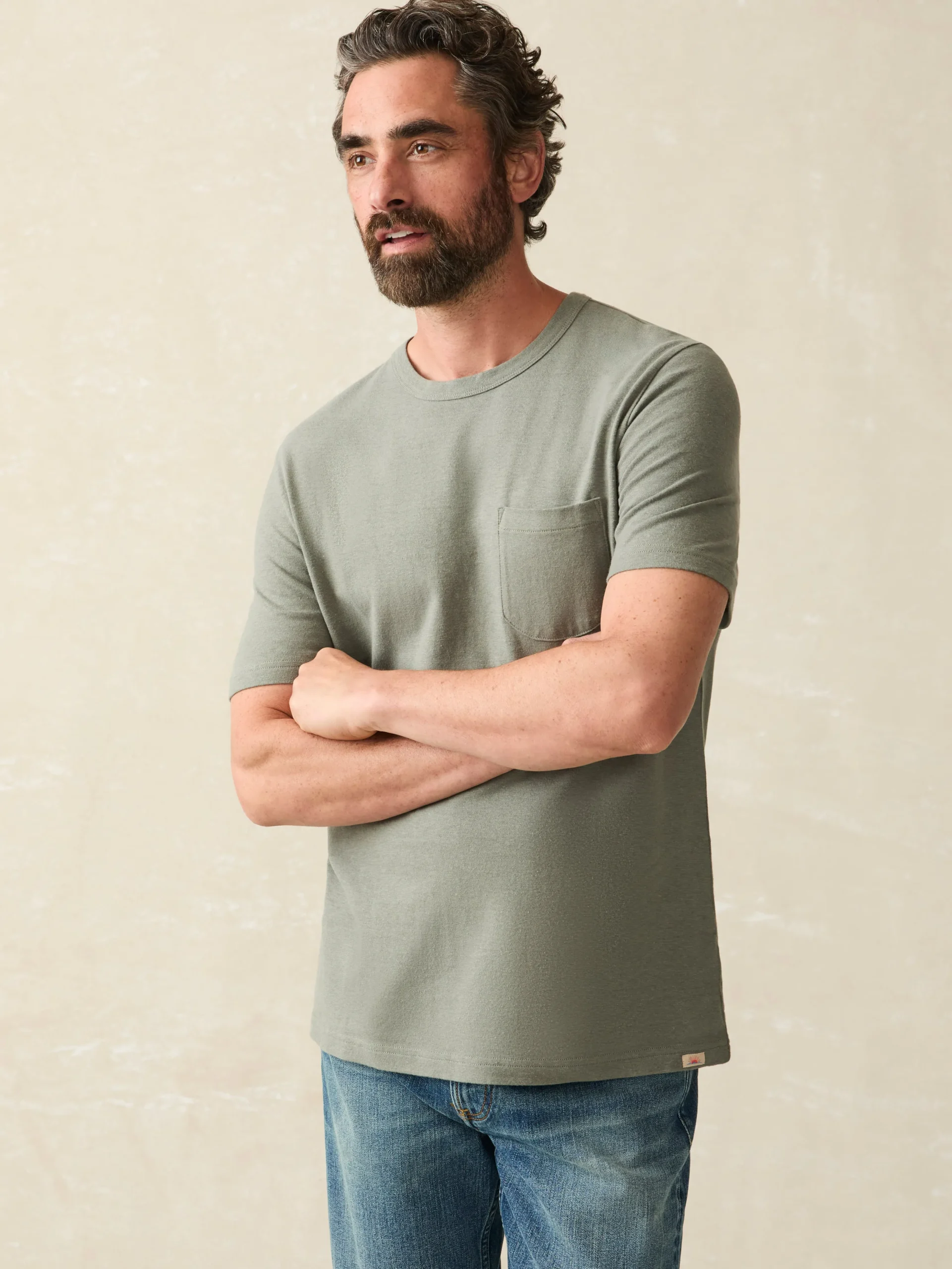 Short-Sleeve Hemp Blend Tee -*Faherty Brand