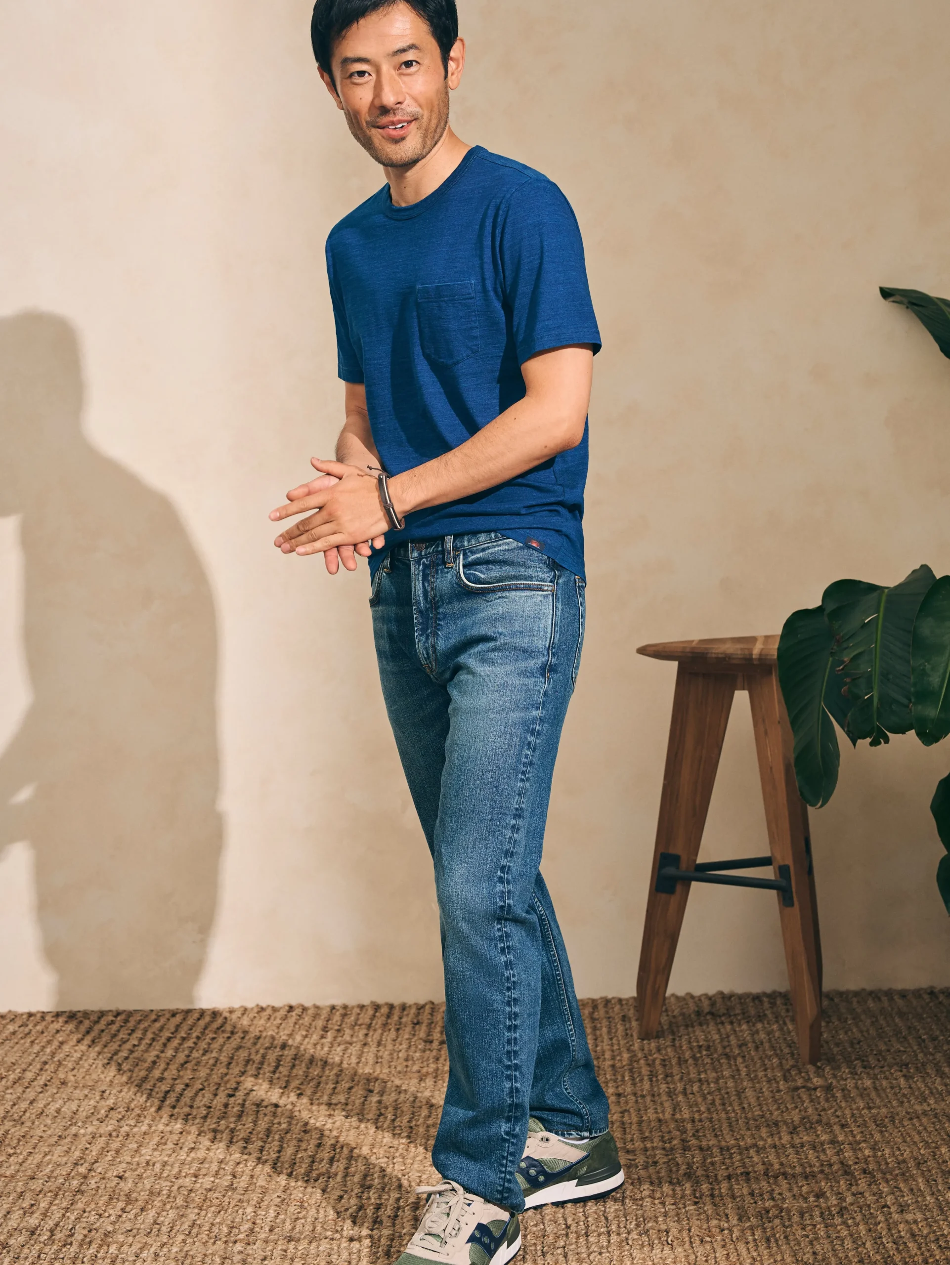 Short-Sleeve Indigo Pocket Tee -*Faherty Brand Discount