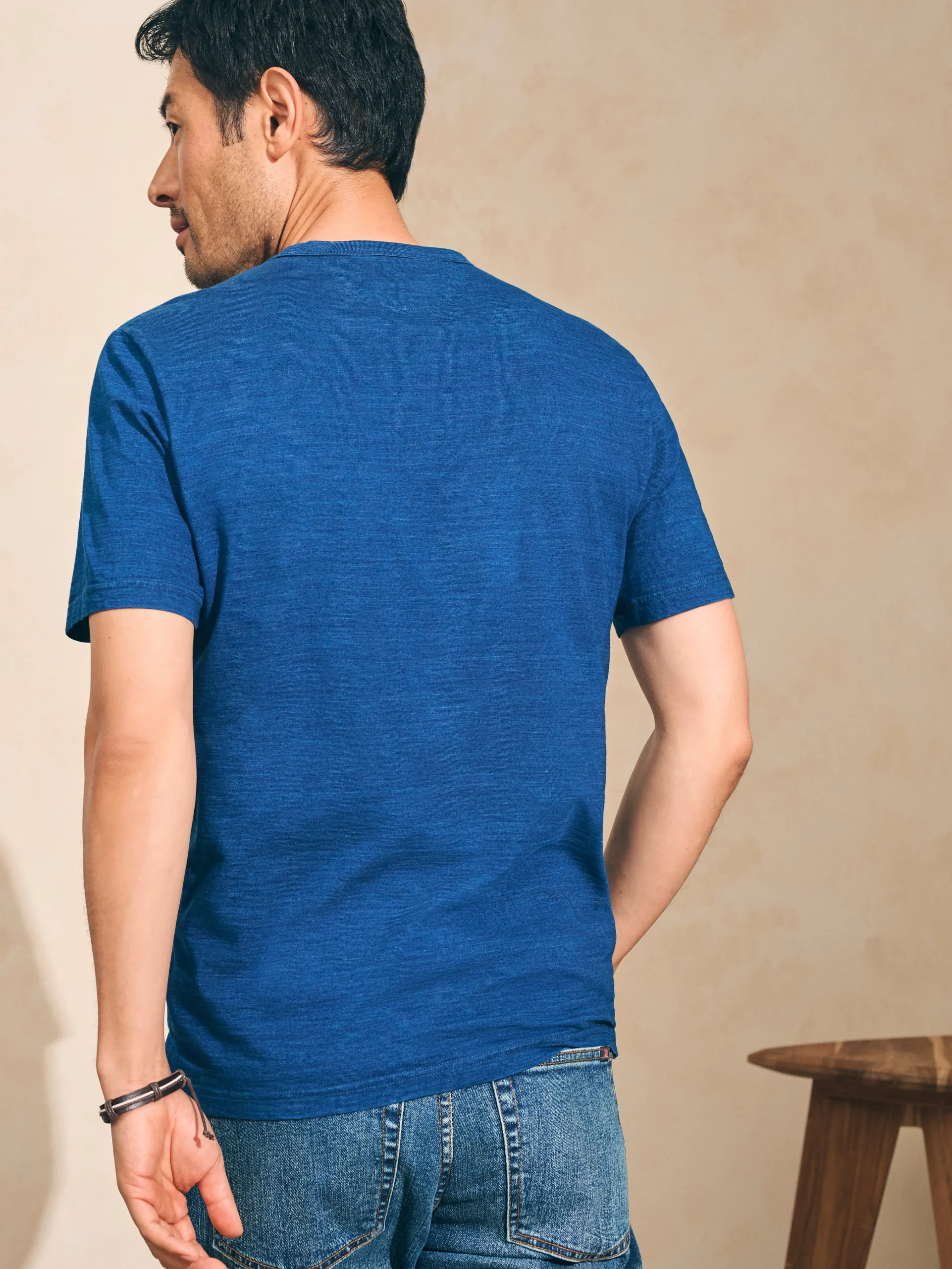 Short-Sleeve Indigo Pocket Tee -*Faherty Brand Discount