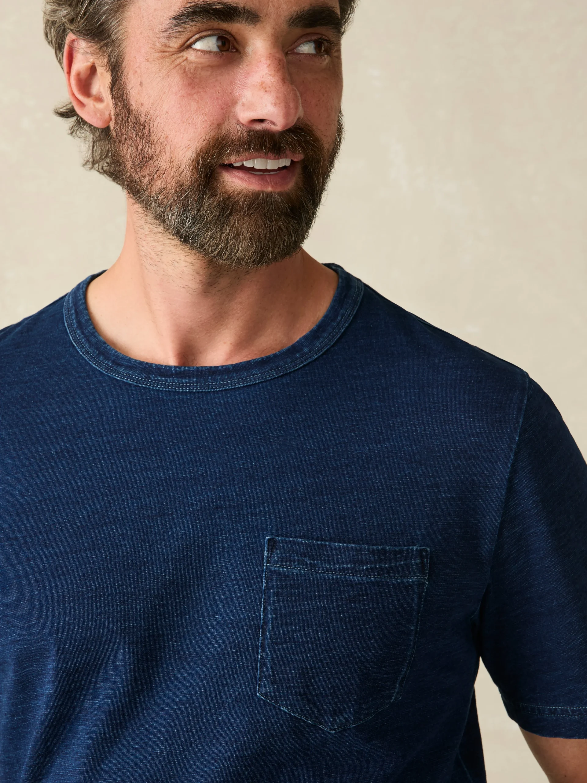 Short-Sleeve Indigo Pocket Tee -*Faherty Brand Sale