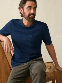 Short-Sleeve Indigo Pocket Tee -*Faherty Brand Sale