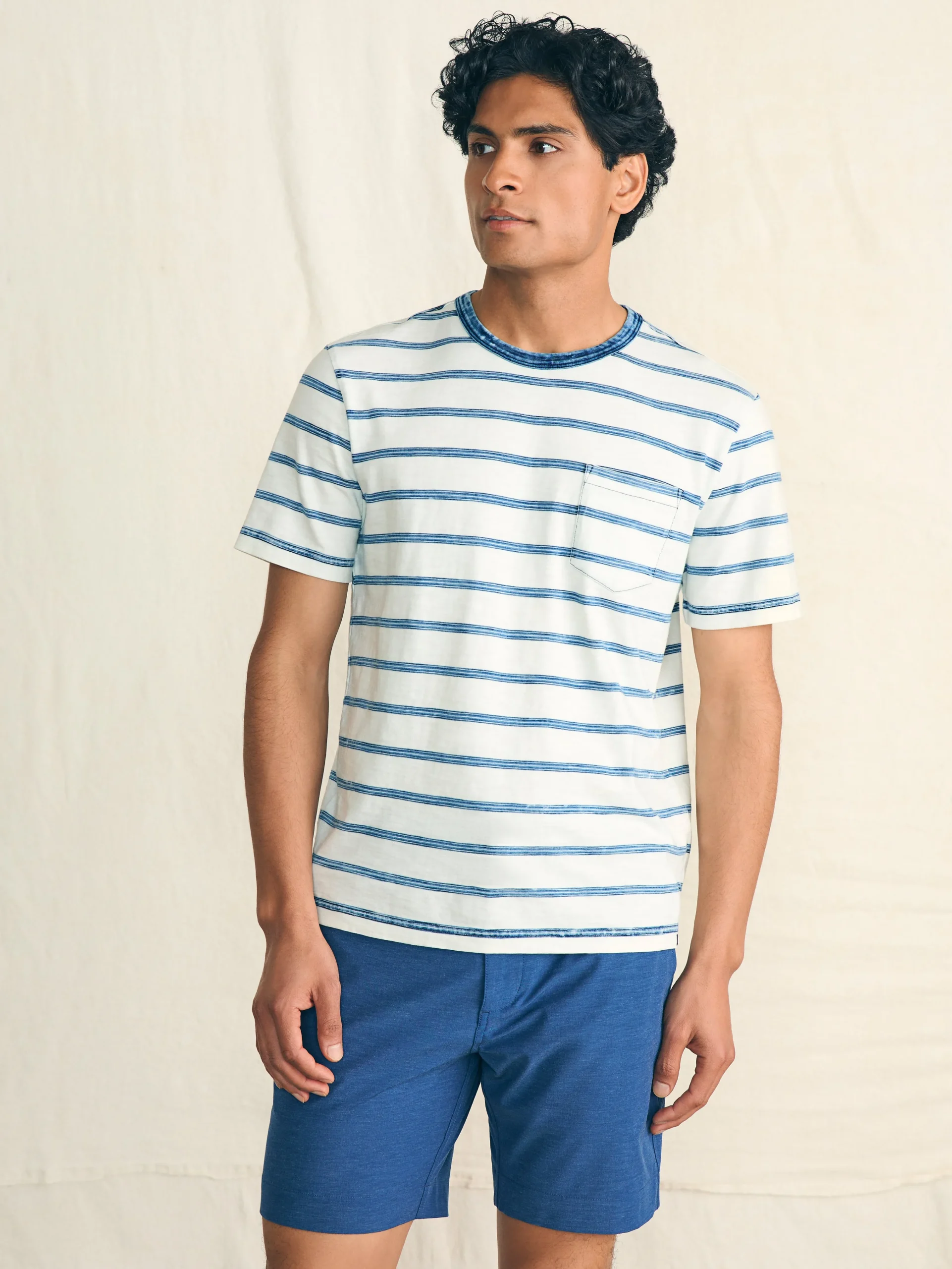 Short-Sleeve Indigo Pocket Tee -*Faherty Brand Sale