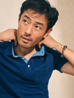 Short-Sleeve Indigo Polo Shirt -*Faherty Brand Sale
