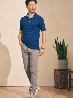 Short-Sleeve Indigo Polo Shirt -*Faherty Brand Sale