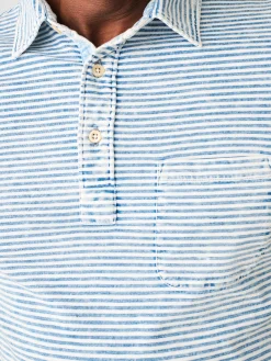 Short-Sleeve Indigo Polo Shirt -*Faherty Brand Sale