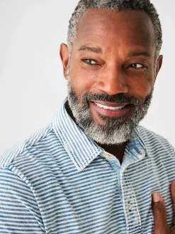 Short-Sleeve Indigo Polo Shirt -*Faherty Brand Sale
