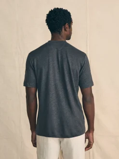 Short-Sleeve Linen Henley -*Faherty Brand Online