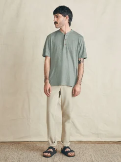 Short-Sleeve Linen Henley -*Faherty Brand Hot