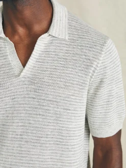 Short-Sleeve Linen Sweater Polo -*Faherty Brand Clearance