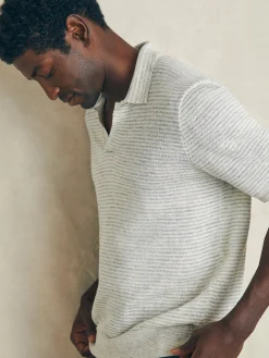 Short-Sleeve Linen Sweater Polo -*Faherty Brand Clearance