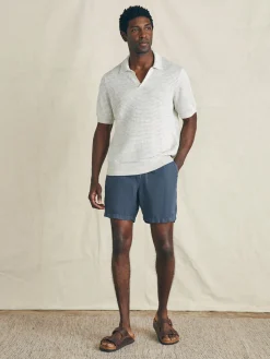 Short-Sleeve Linen Sweater Polo -*Faherty Brand Clearance
