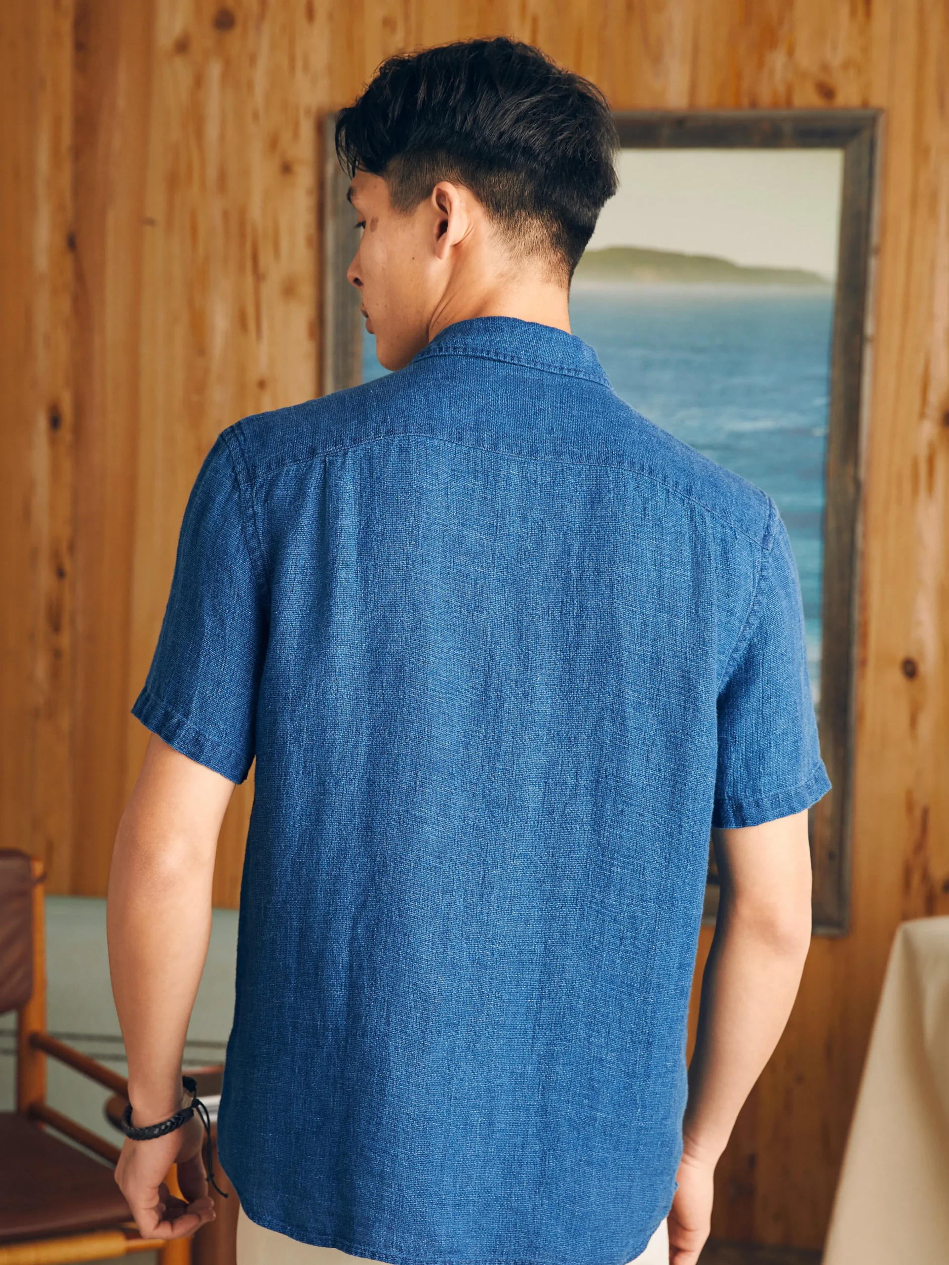 Short-Sleeve Palma Linen Shirt -*Faherty Brand New