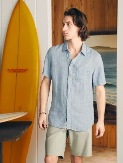Short-Sleeve Palma Linen Shirt (Tall) -*Faherty Brand Hot