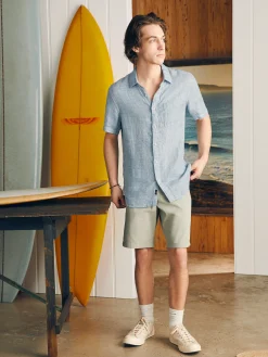Short-Sleeve Palma Linen Shirt (Tall) -*Faherty Brand Hot