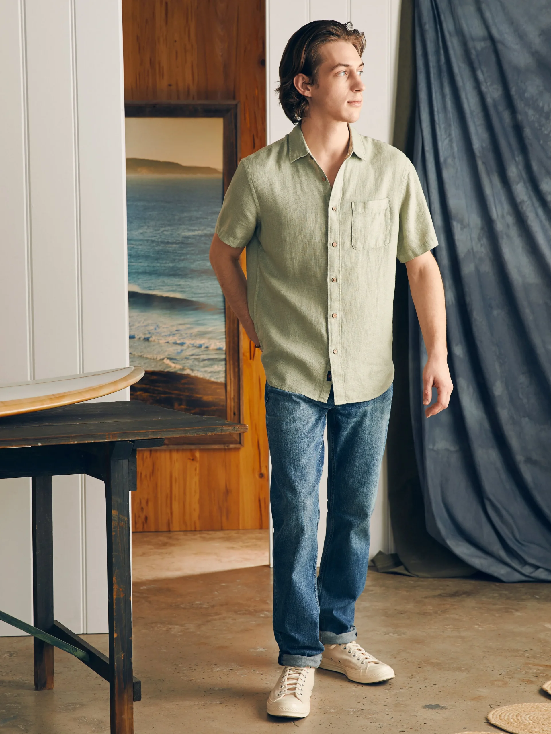 Short-Sleeve Palma Linen Shirt -*Faherty Brand Best