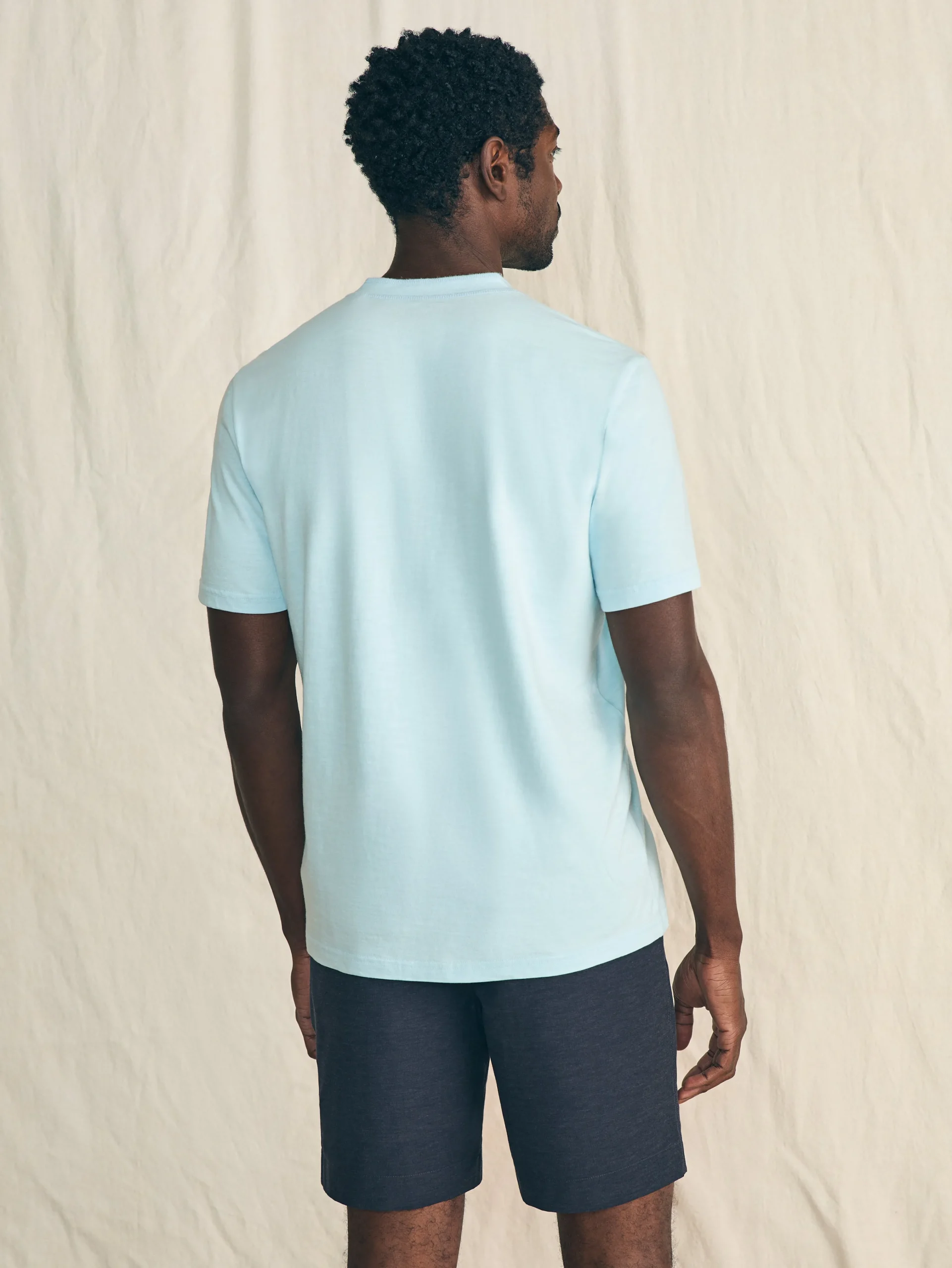 Short-Sleeve Sunwashed Henley -*Faherty Brand Clearance