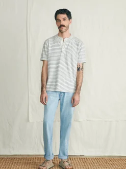 Short-Sleeve Sunwashed Henley -*Faherty Brand Discount