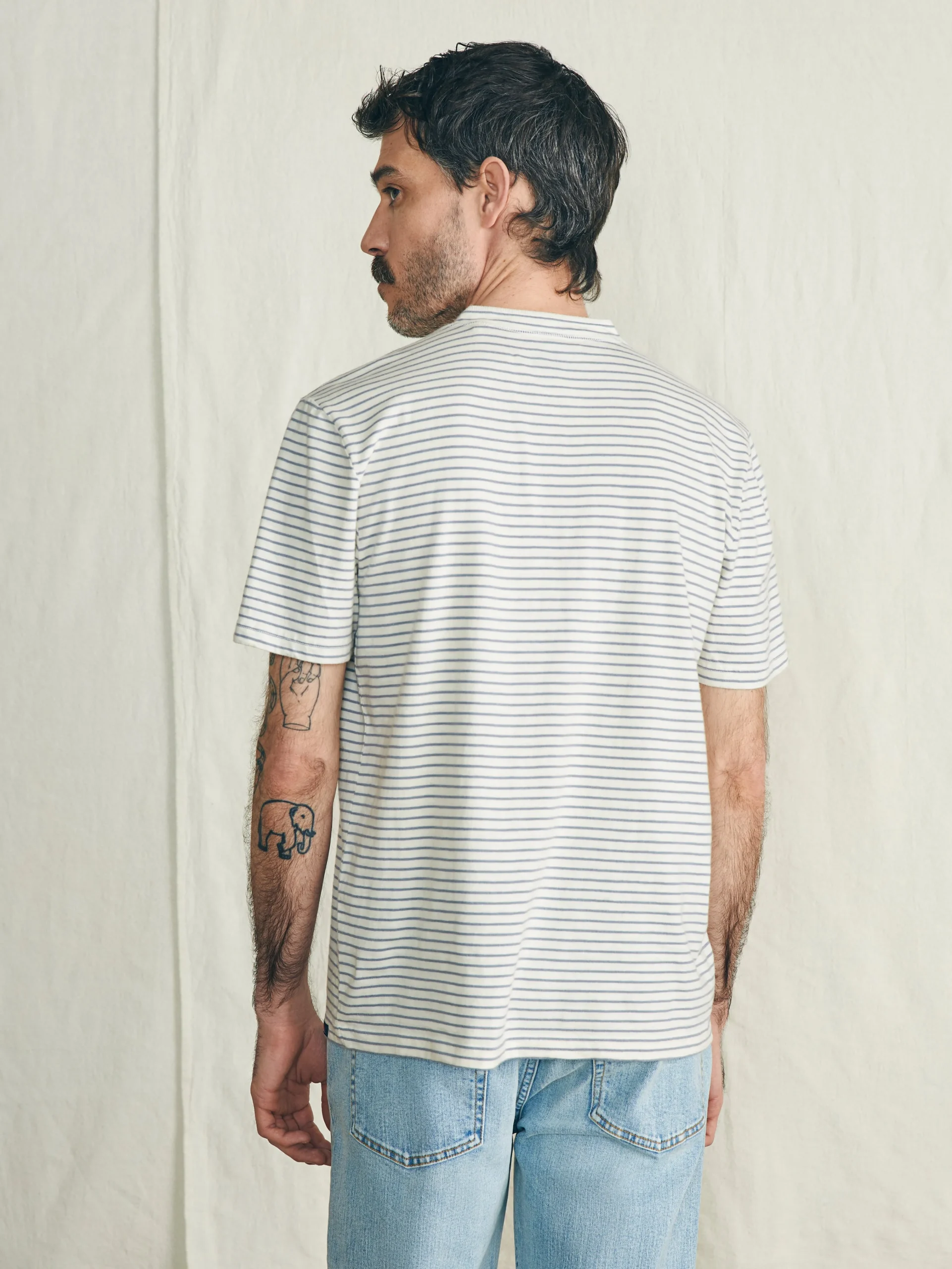 Short-Sleeve Sunwashed Henley -*Faherty Brand Discount