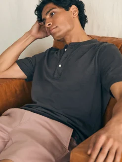 Short-Sleeve Sunwashed Henley -*Faherty Brand Best