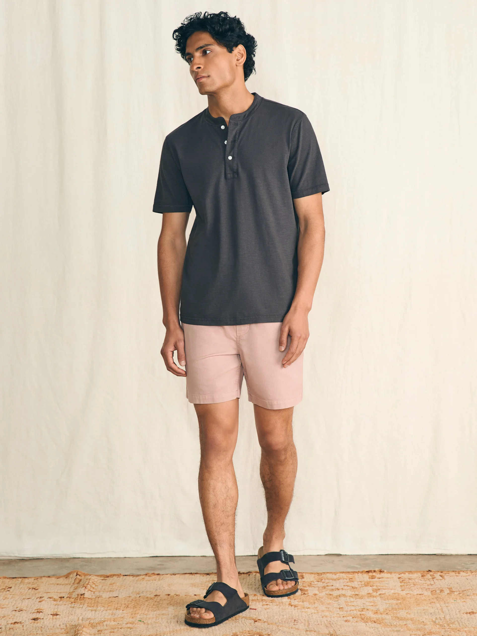 Short-Sleeve Sunwashed Henley -*Faherty Brand Best