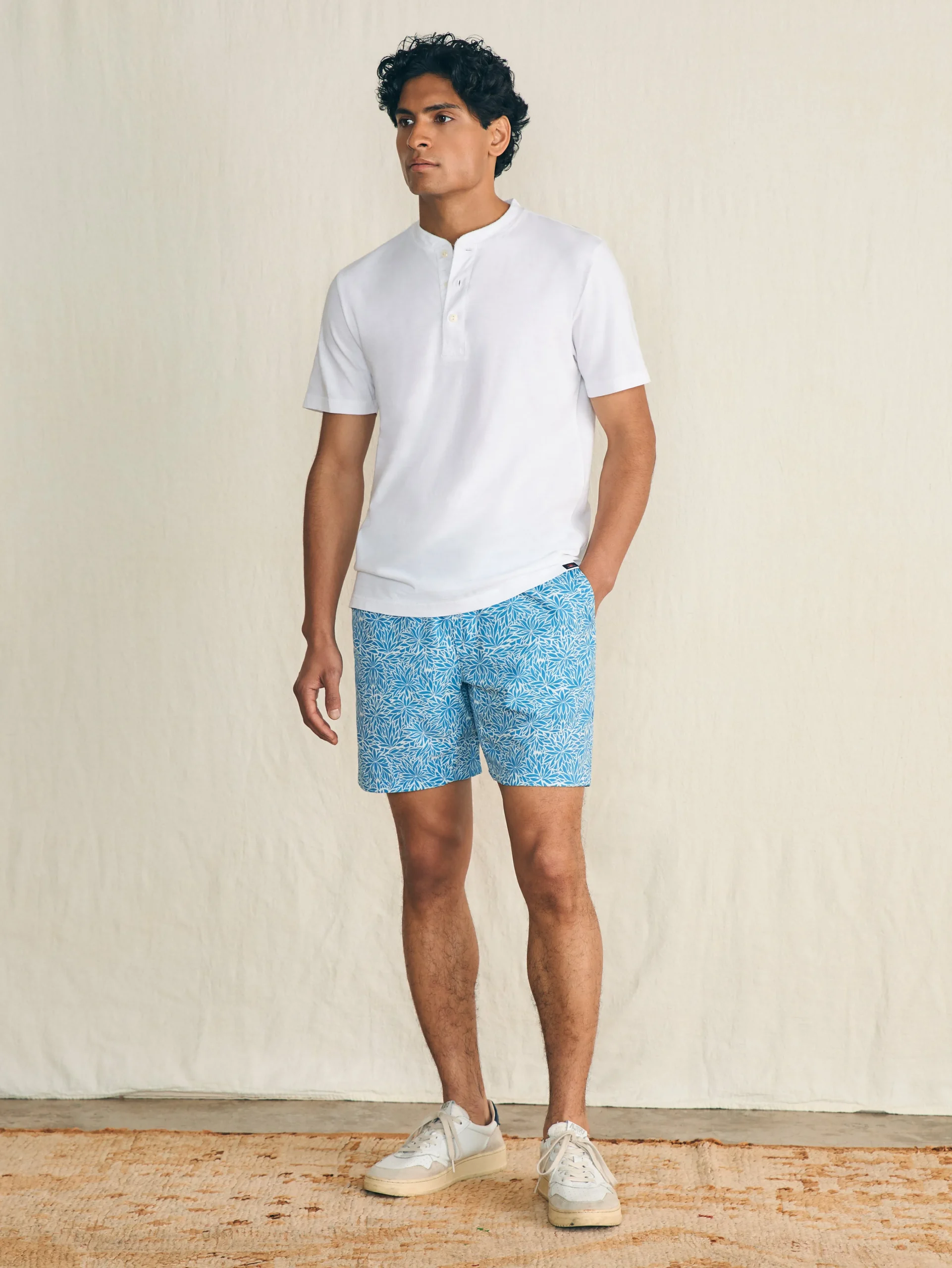 Short-Sleeve Sunwashed Henley -*Faherty Brand Hot