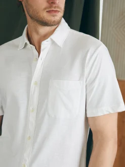 Short-Sleeve Sunwashed Knit Shirt (Single Pocket) (Tall) -*Faherty Brand Best
