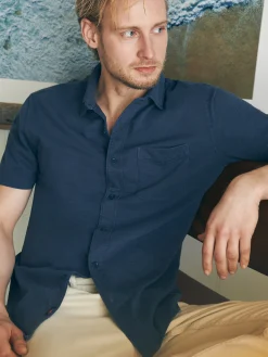 Short-Sleeve Sunwashed Knit Shirt (Single Pocket) -*Faherty Brand Online
