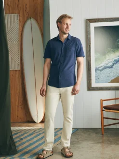 Short-Sleeve Sunwashed Knit Shirt (Single Pocket) -*Faherty Brand Online