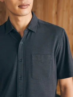 Short-Sleeve Sunwashed Knit Shirt (Single Pocket) -*Faherty Brand Outlet