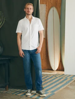 Short-Sleeve Sunwashed Knit Shirt (Single Pocket) -*Faherty Brand