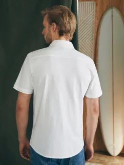 Short-Sleeve Sunwashed Knit Shirt (Single Pocket) -*Faherty Brand