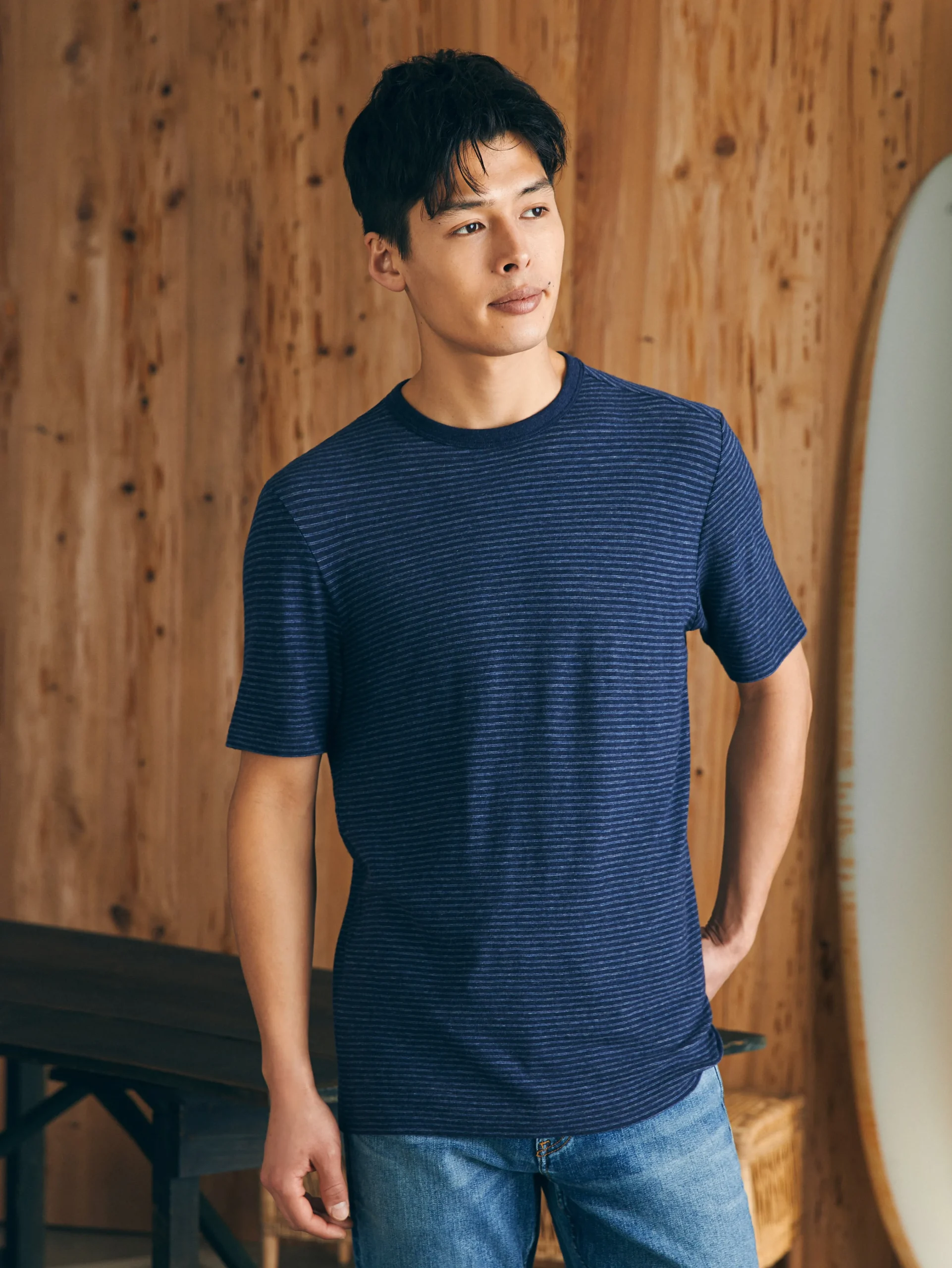 Short-Sleeve Vintage Chambray Tee -*Faherty Brand Hot