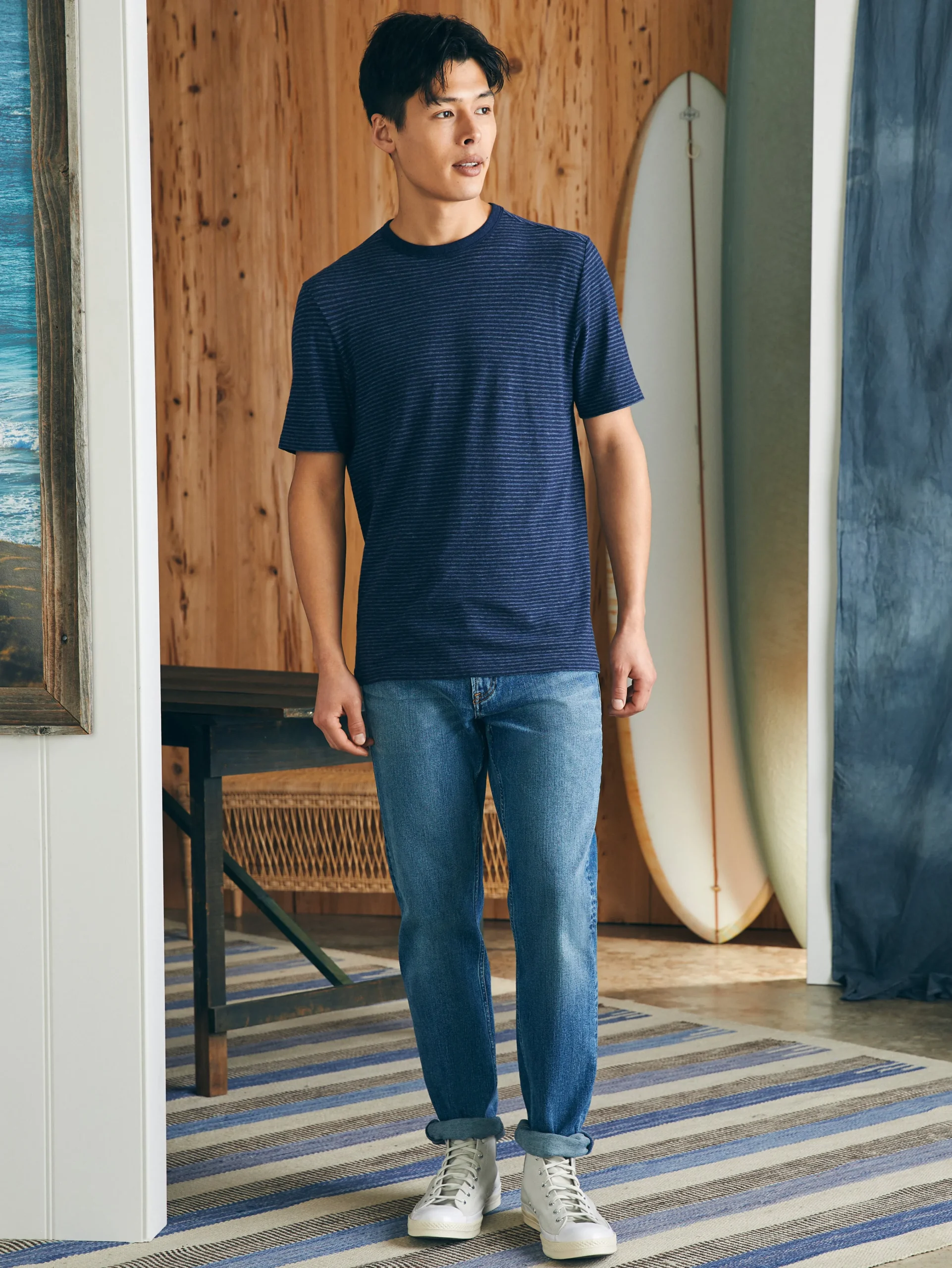 Short-Sleeve Vintage Chambray Tee -*Faherty Brand Hot