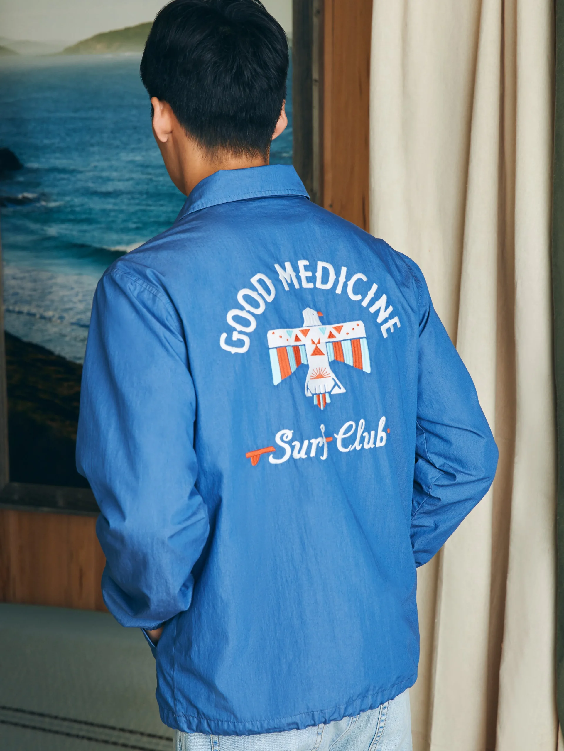 Steven Paul Judd Good Medicine Sunwashed Coaches Jacket -*Faherty Brand New