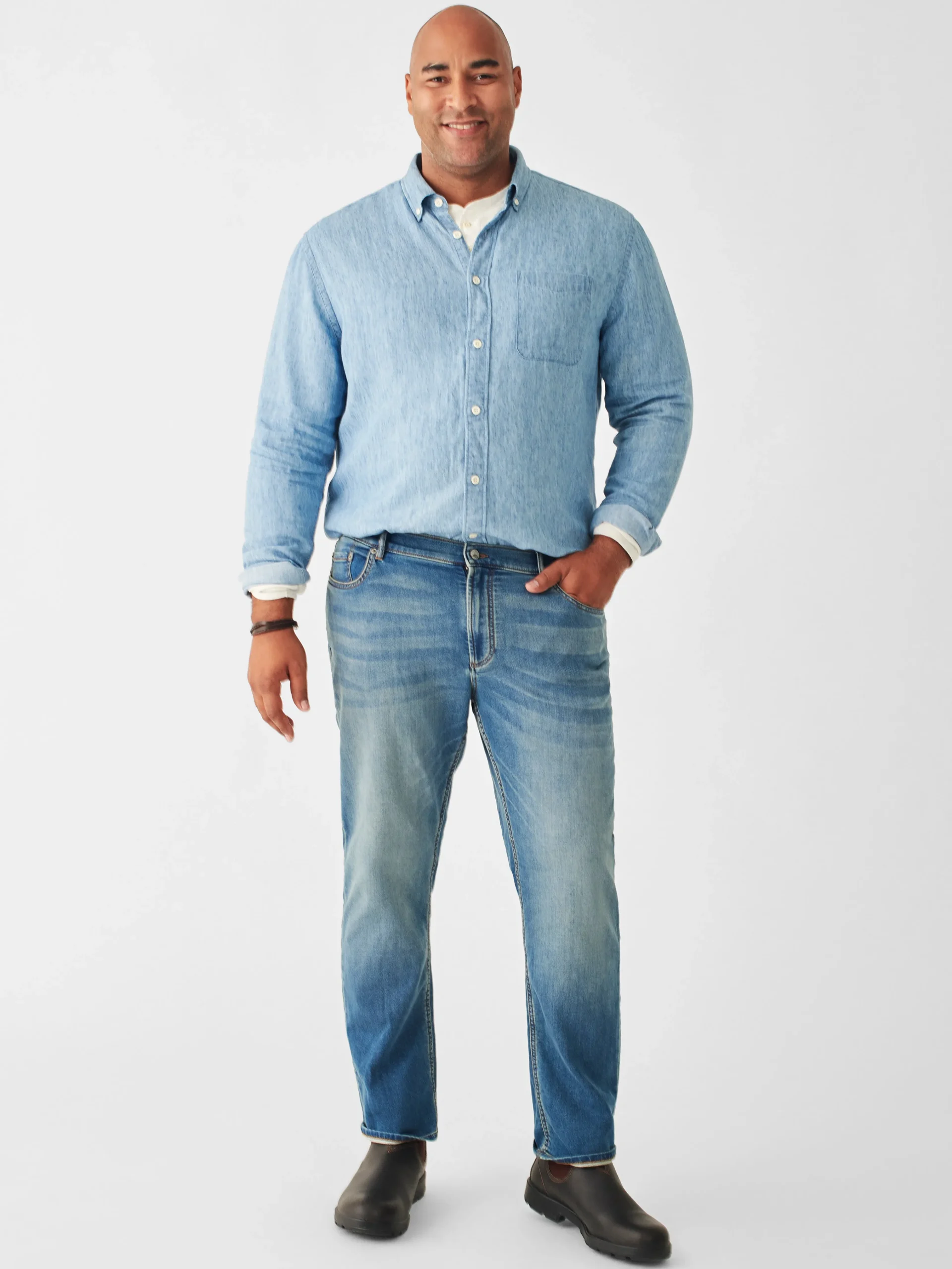 Stretch Terry Indigo 5-Pocket Pant (32" Inseam) -*Faherty Brand Discount