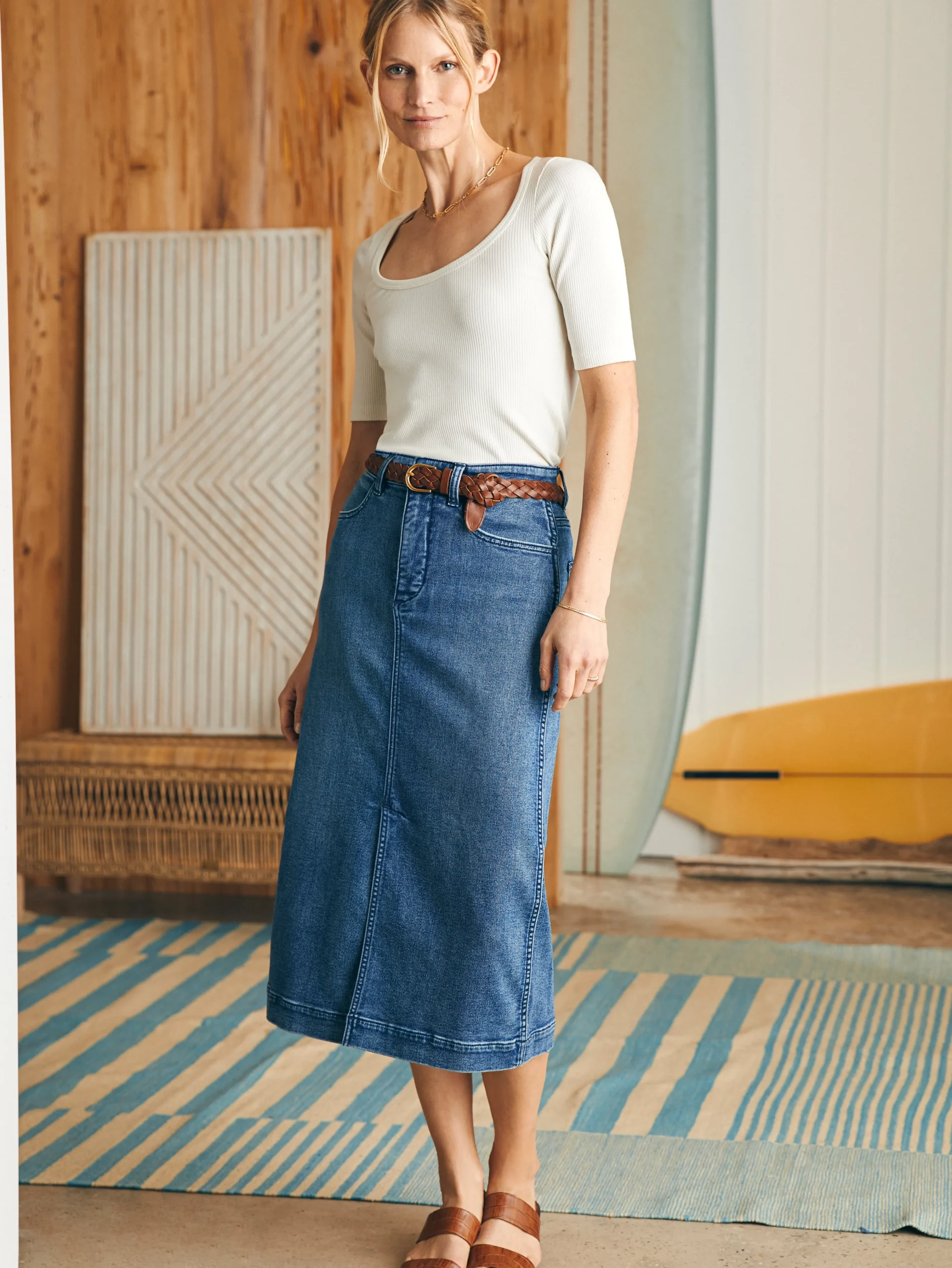 Stretch Terry Midi Skirt -*Faherty Brand Hot
