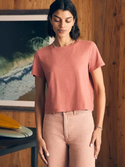 Sunwashed Cropped Crew Tee -*Faherty Brand Clearance