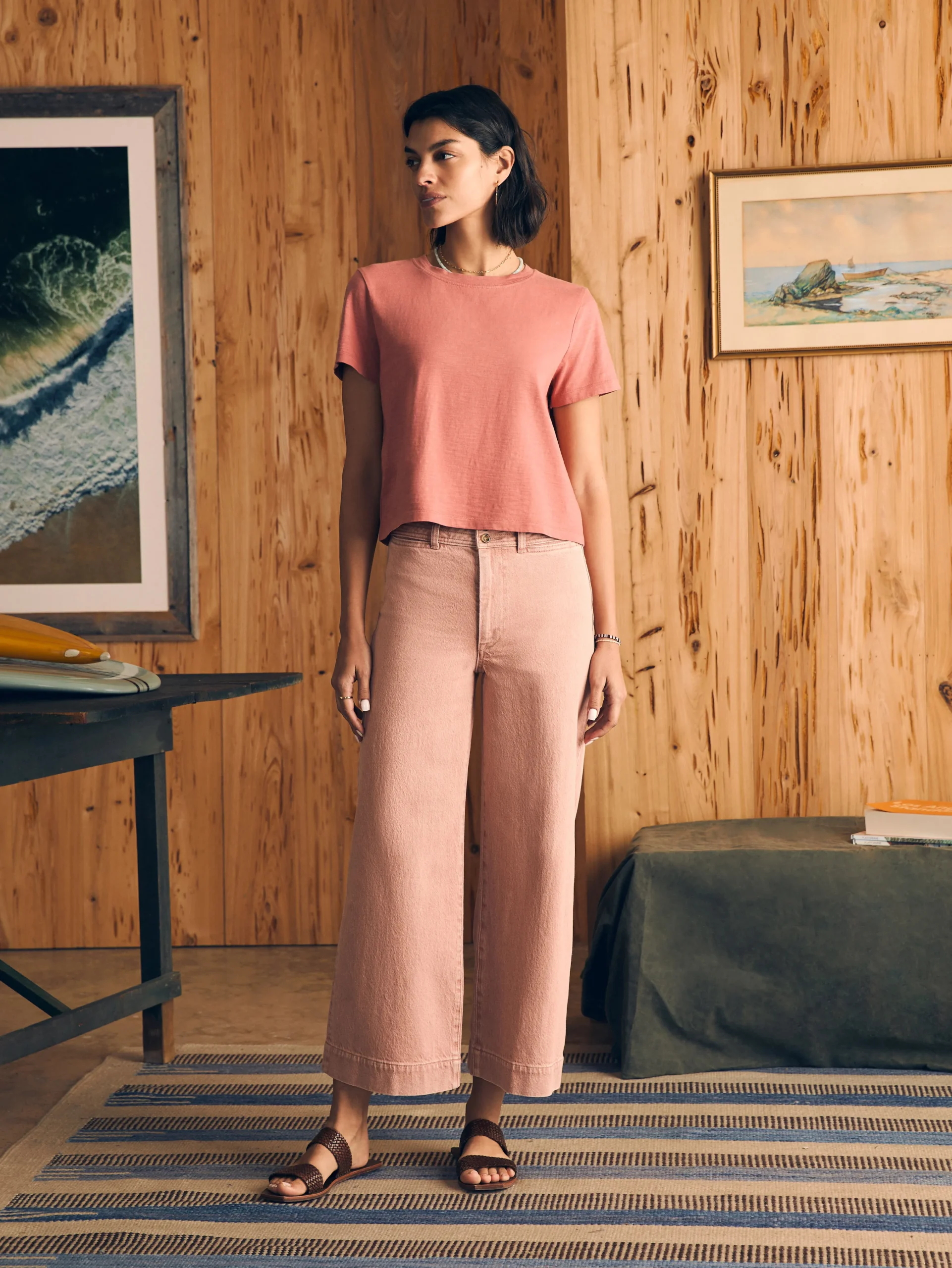 Sunwashed Cropped Crew Tee -*Faherty Brand Clearance