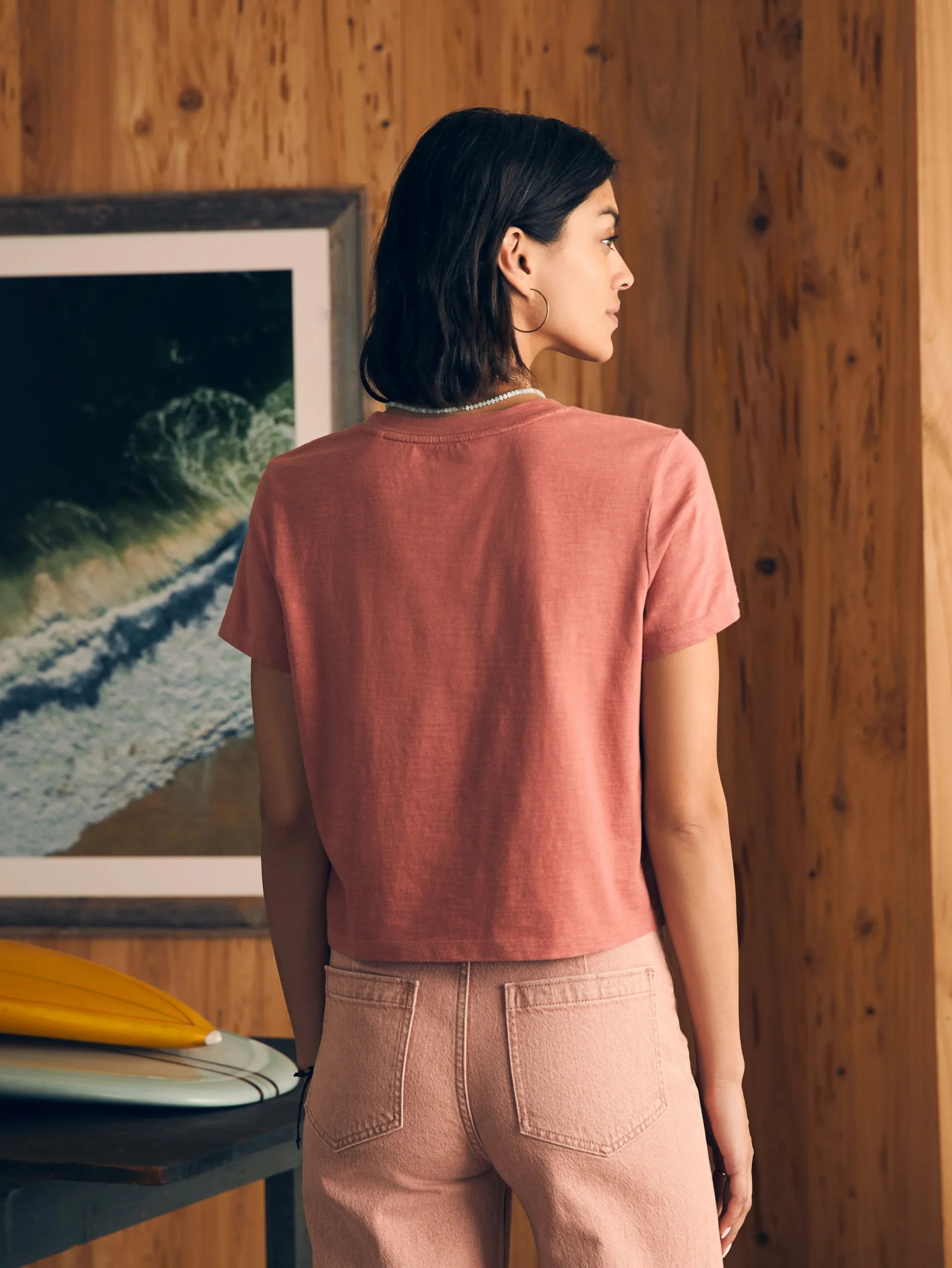 Sunwashed Cropped Crew Tee -*Faherty Brand Clearance