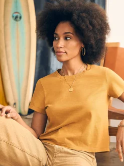 Sunwashed Cropped Crew Tee -*Faherty Brand